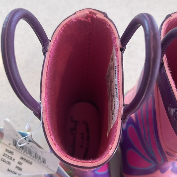 NWT Western Chief Toddler Butterfly Pink Rain Boots Size 5 - Picture 8 of 10